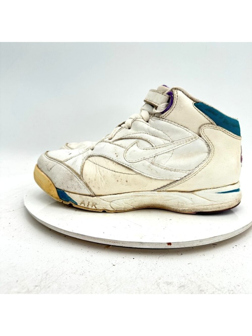 Vintage Nike Air Women Size 8 White Teal Purple Shoes Made In China